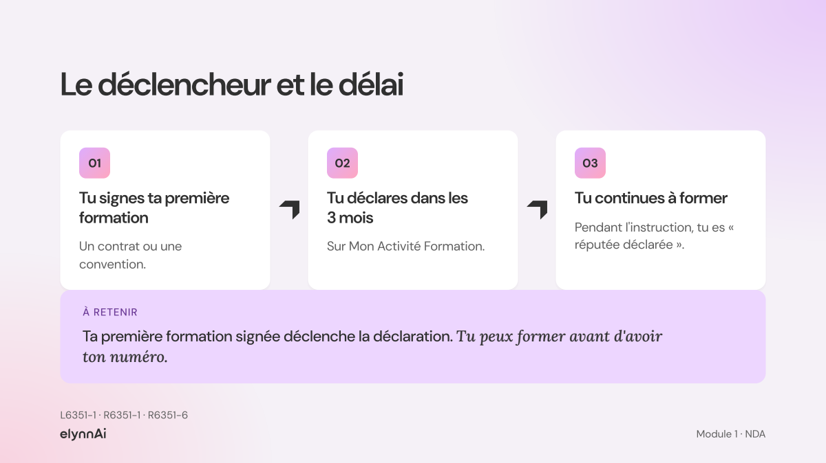 Slide de son module : le déclencheur et le délai de la déclaration